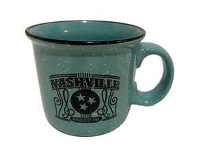 Nashville Music City USA Speckled Blue Ceramic Campfire Mug